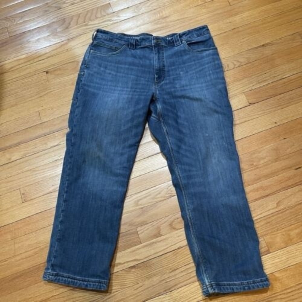 Duluth Trading Mens Ballroom Double Flex Jeans Mens 40x30 Flannel Lined Relaxed